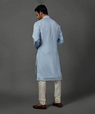 Hand Embroidered Organza Fabric Kurta With Churidar 3
