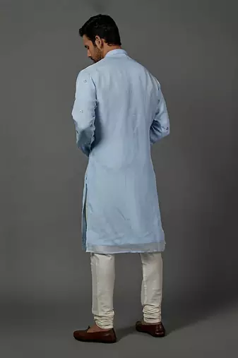 Hand Embroidered Organza Fabric Kurta With Churidar