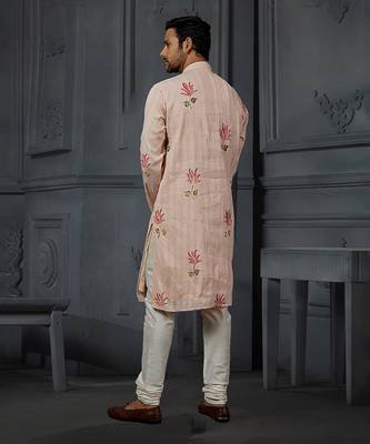 Pintex Brush Printed Kurta With Churidar 2