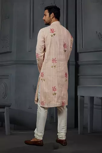 Pintex Brush Printed Kurta With Churidar