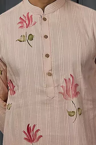 Pintex Brush Printed Kurta With Churidar