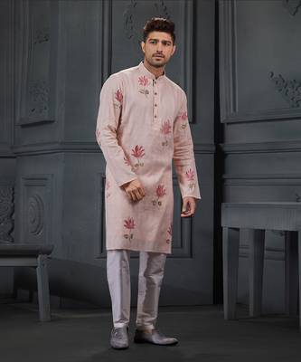 Pintex Brush Printed Kurta With Churidar 1