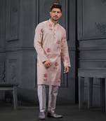 Pintex Brush Printed Kurta With Churidar