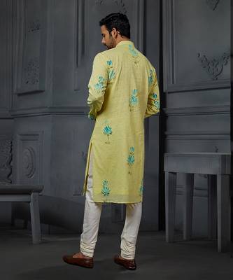 Sequin Brush Printed Kurta With Churidar 2
