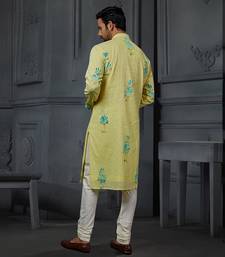 Sequin Brush Printed Kurta With Churidar