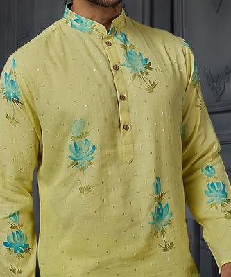Sequin Brush Printed Kurta With Churidar 3