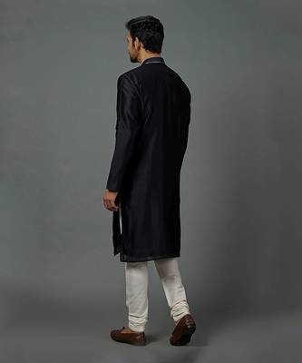 Color Blocking Kurta With Texture And Churidar 2