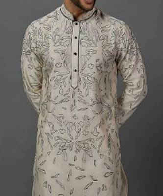 Machine Embroidered Kurta With Churidar 2