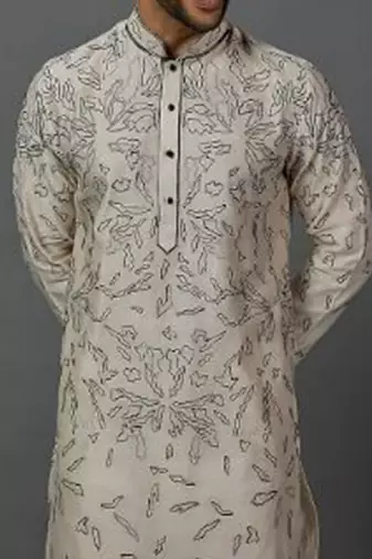 Machine Embroidered Kurta With Churidar