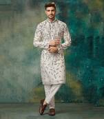 Machine Embroidered Kurta With Churidar