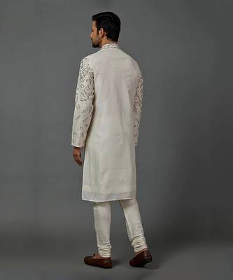 Machine Embroidered Kurta With Churidar 3