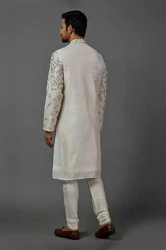 Machine Embroidered Kurta With Churidar