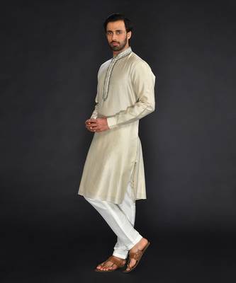 Chanderi Kurta With Hand And Machine Embroidery 2