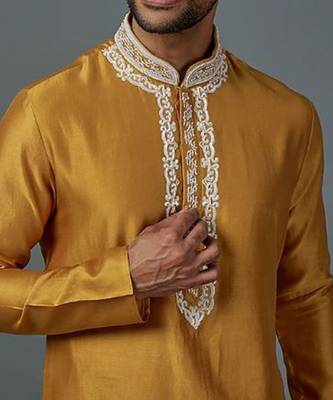 Chanderi Kurta With Hand And Machine Embroidery 2
