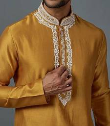 Chanderi Kurta With Hand And Machine Embroidery