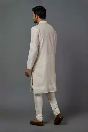Geometric Patch Work Kurta With Churidar