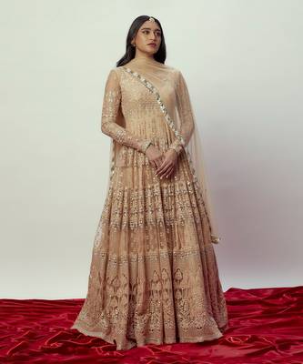 Rose Gold Anarkali Set 1