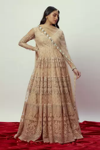 Rose Gold Anarkali Set
