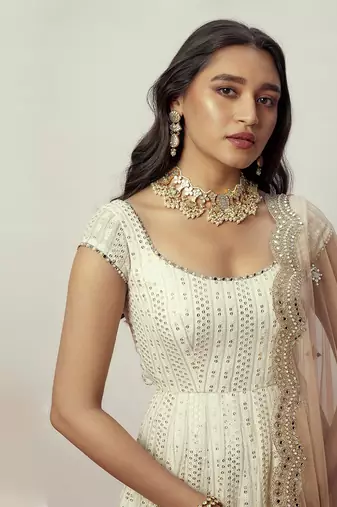 Porcelain Anarkali Gown Set