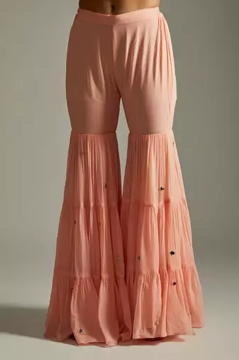 Peach Magenta Kurta Gharara Set