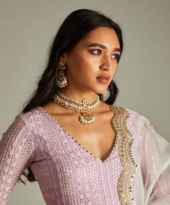 Lilac Kurta Pants Set 4