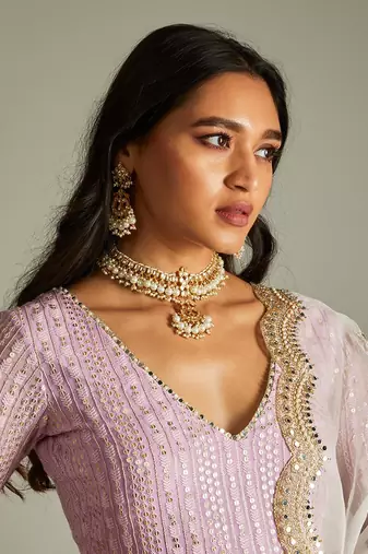 Lilac Kurta Pants Set