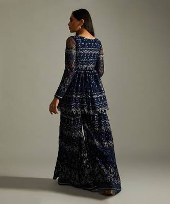 Midnight Blue Kurta Sharara Set 2