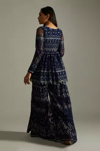 Midnight Blue Kurta Sharara Set