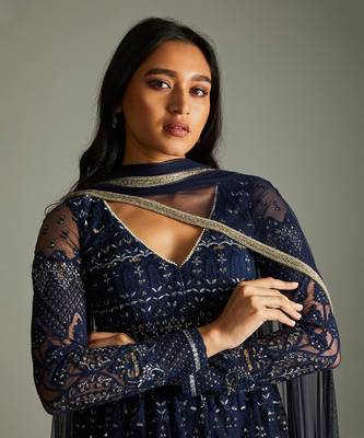 Midnight Blue Kurta Sharara Set 4