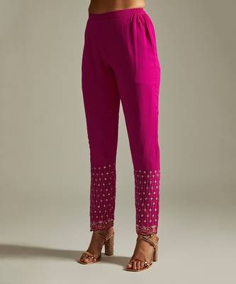 Magenta Kurta Pants Set 3