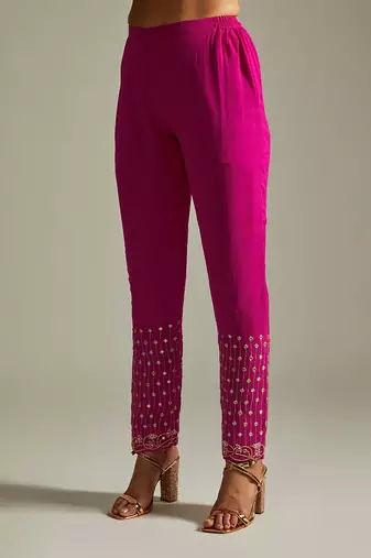 Magenta Kurta Pants Set