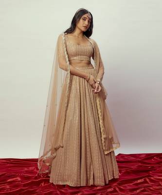 Rose Gold Sequin Lehenga Set 1