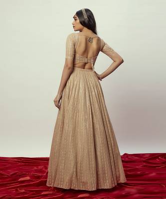 Rose Gold Sequin Lehenga Set 2