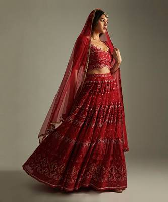 Ruby Red Lehenga Set 1