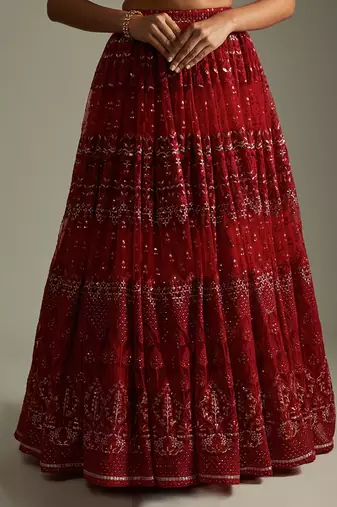 Ruby Red Lehenga Set