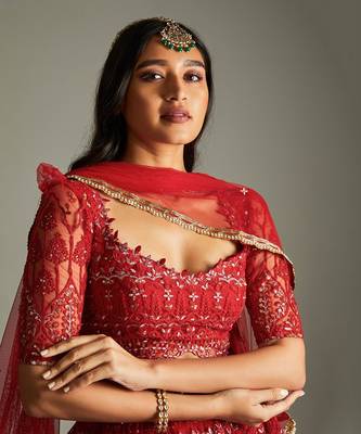 Ruby Red Lehenga Set 4