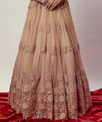 Ombre Rose Gold Floral Lehenga Set 3