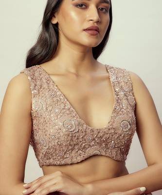 Rose Gold Pre-Stitched Saree Set 3
