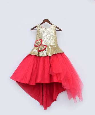 Coral Pink Net Gown 3