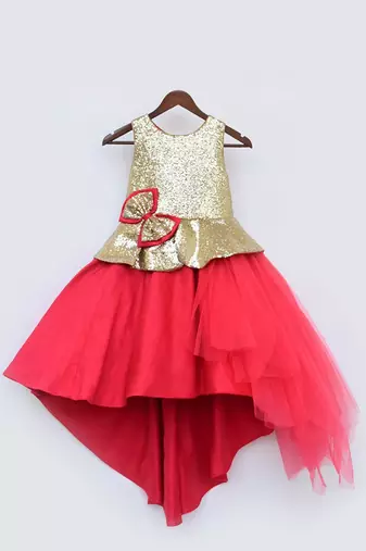 Coral Pink Net Gown