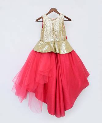 Coral Pink Net Gown 4