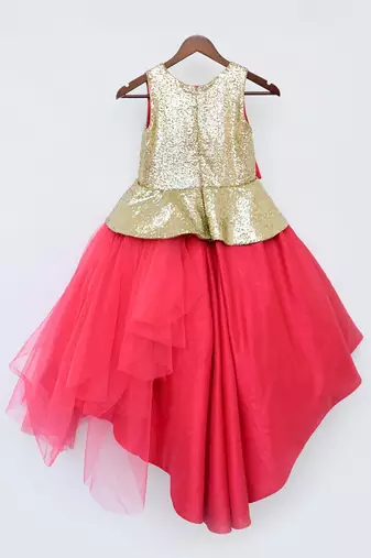 Coral Pink Net Gown