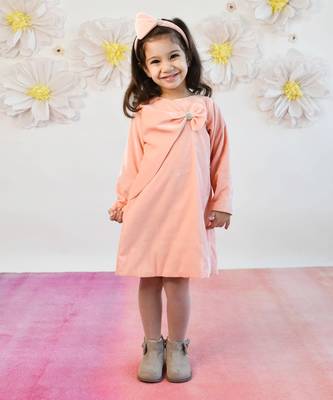Baby Pink Velvet Dress 1