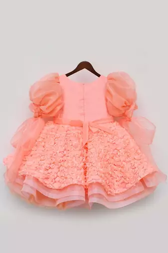 Neon Peach Flower Frock