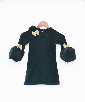 Green Velvet Dress 1