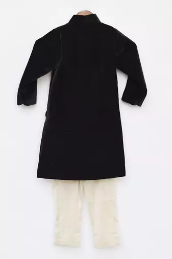 Brown Velvet Ajkan And Golden Pant