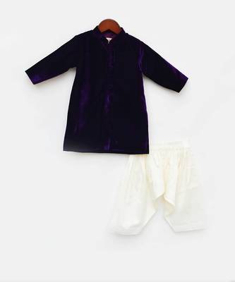 Purple Velvet Achkan 2