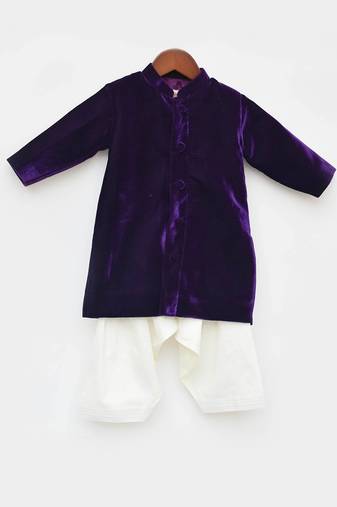 Purple Velvet Achkan