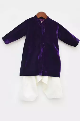 Purple Velvet Achkan