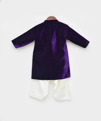 Purple Velvet Achkan 3